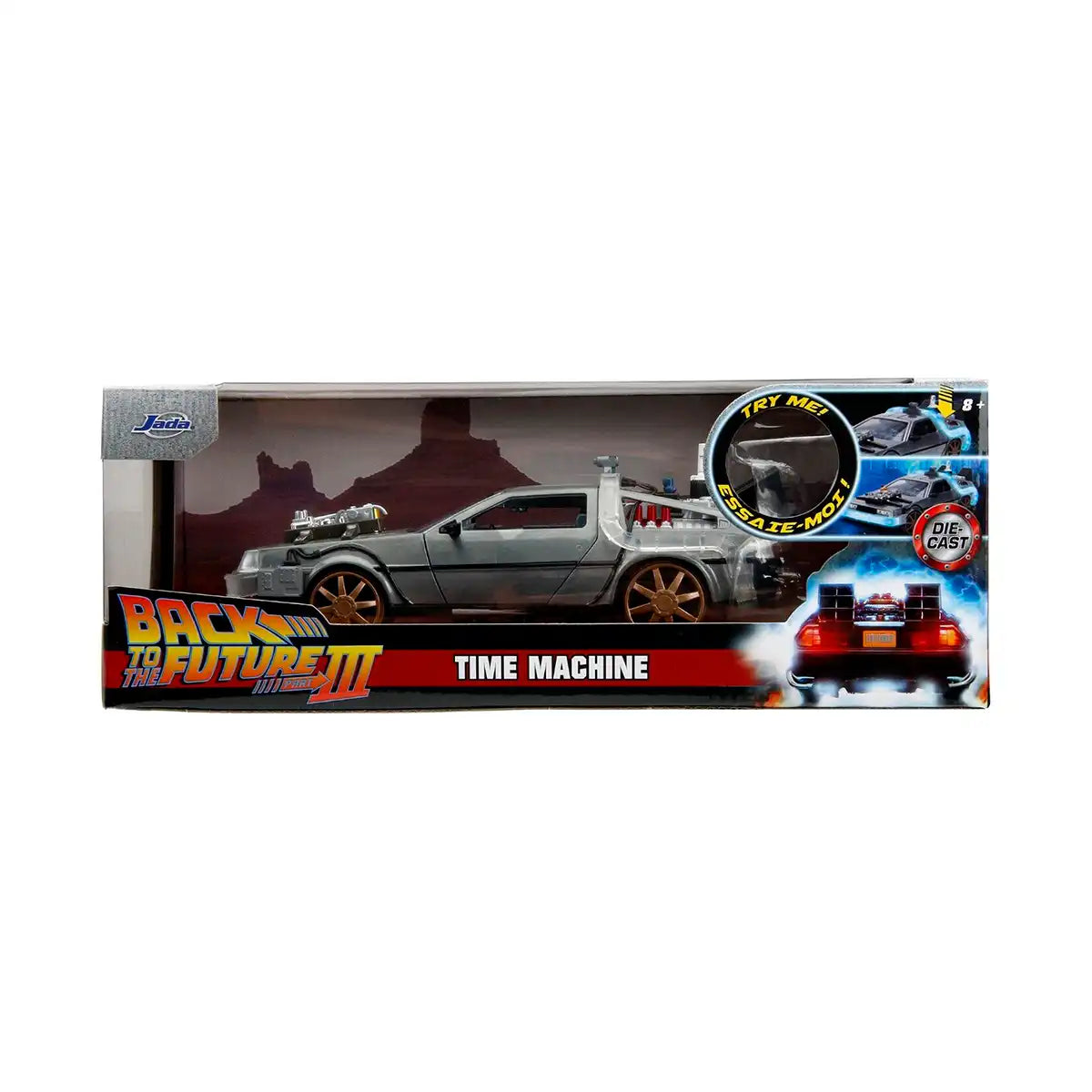 Jada Toys - Delorean Ruedas Tren Volver al Futuro 3 Escala 1:24