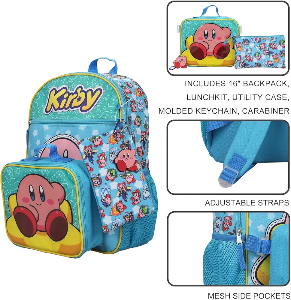 Mochila Bioworld Kirby Set 5 Piezas