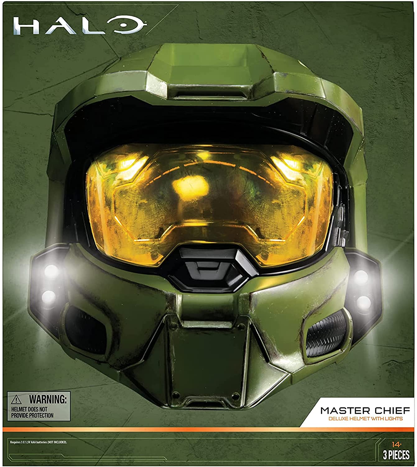 Master Chief Halo Casco de Lujo con Soporte, Luces LED