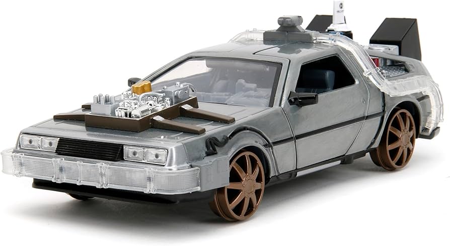 Jada Toys - Delorean Ruedas Tren Volver al Futuro 3 Escala 1:24