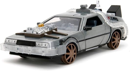 Jada Toys - Delorean Ruedas Tren Volver al Futuro 3 Escala 1:24