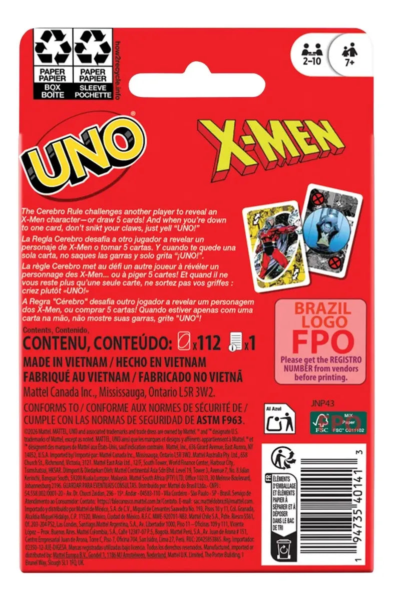UNO - JUEGO DE CARTAS X-MEN