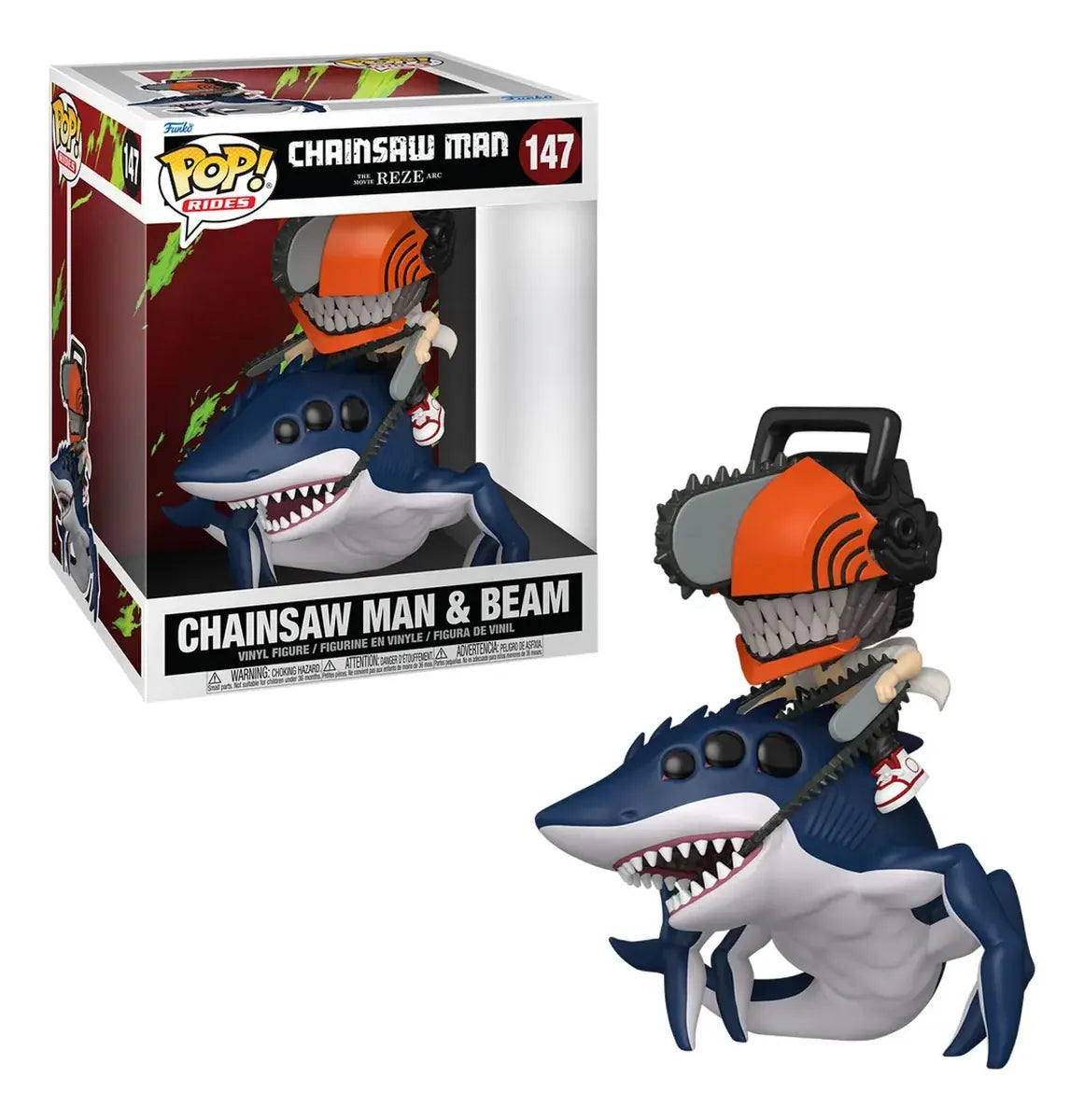 Funko POP Rides Chainsaw Man - Chainsaw Man & Beam #147