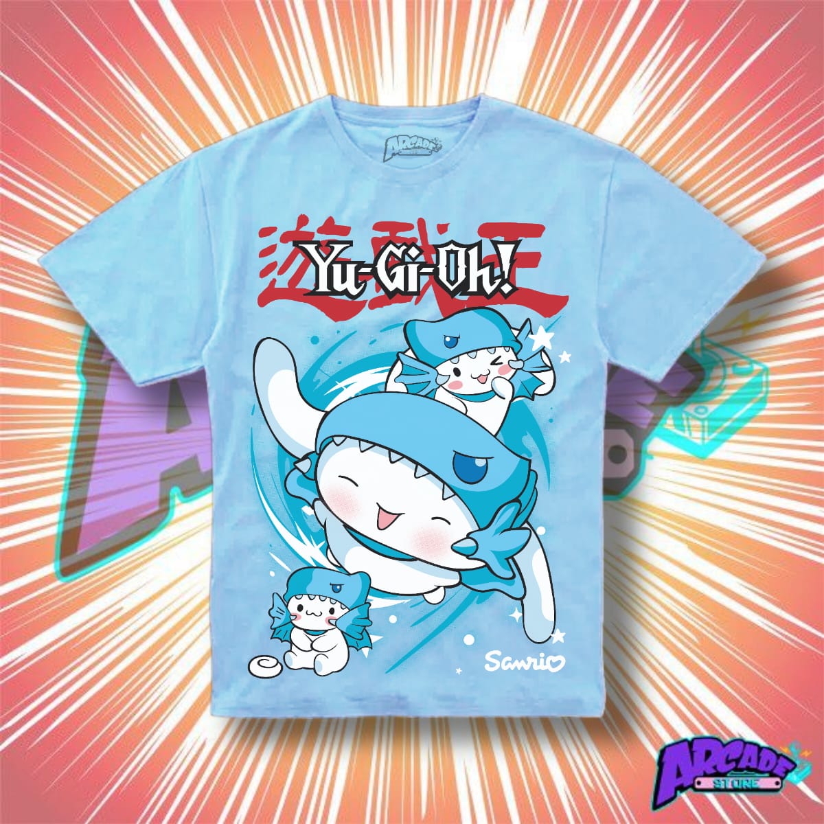 Playera Cinamorroll Blue Eyes White Dragon - ARCADE