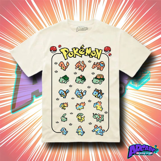 Playera Pokemon Iniciales Pixel - ARCADE (Copia)