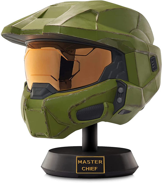 Master Chief Halo Casco de Lujo con Soporte, Luces LED