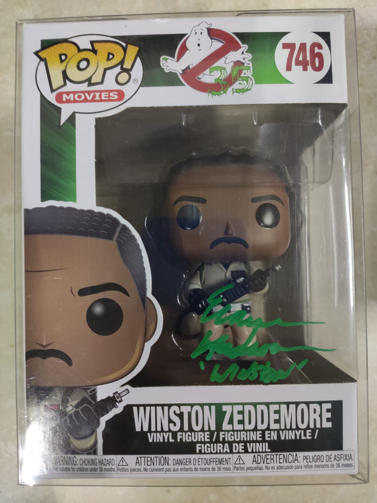 Funko Pop Ghostbusters - Winston Zeddemore (Autografo Hernie Hudson con certificado autenticidad)